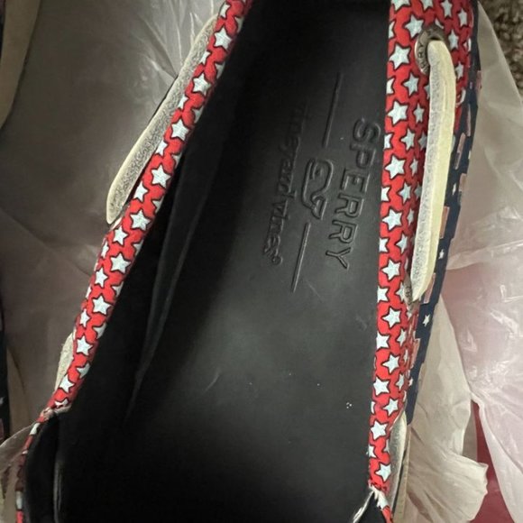 Sperry x Vineyard Vines Patchwork Americana Blue Boat Shoes Mens Size: 9 - Picture 4 of 4